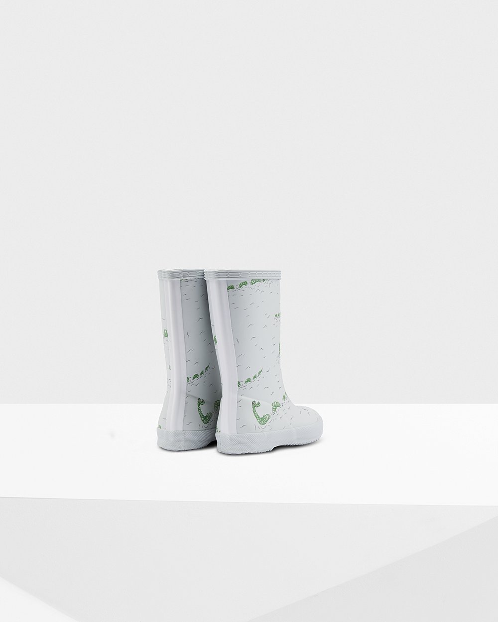 Hunter Yağmur Çizmesi Çocuk Gri/Mavi - Original First Classic Nessie Print - Türkiye EC1460295